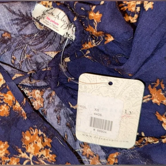 NWT free people floral navy blue mini dress - Picture 2 of 3